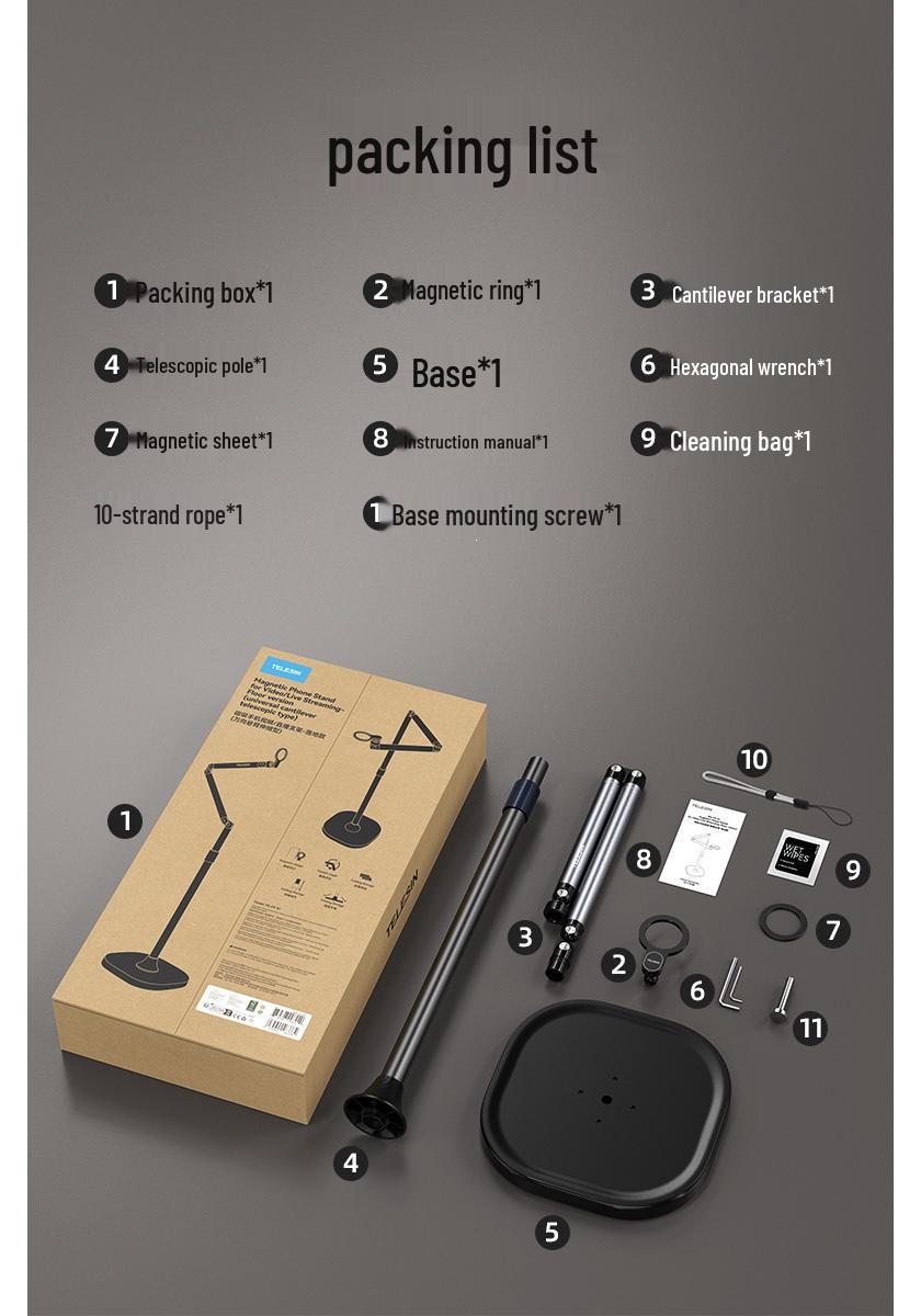 TELESIN Magnetic Phone Holder & Floor Stand for Live Streaming
TELESIN Magnetic Phone Holder & Floor Stand for Live Streaming