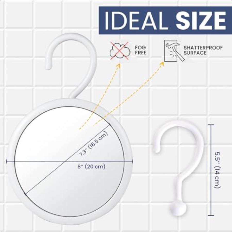 Подвесное круглое зеркало для душа Fogl для бритья с вращающимся на 360 градусов крючком для подвешивания и бонусным спреем против запотевания Anti Fog и Shatt United States
Подвесное круглое зеркало для душа Fogl для бритья с вращающимся на 360 градусов крючком для подвешивания и бонусным спреем против запотевания Anti Fog и Shatt United States