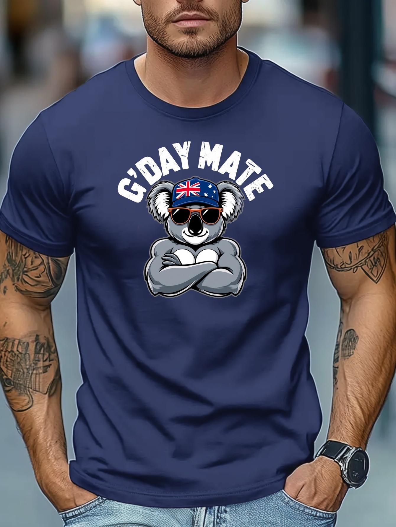 Graphic T-shirt - GO-DAY-MATE Aussie Design with Koala - Breathable Cotton Blend Fabric - Stretch Comfort Fit Casual Summer Tee - Gym XXXXL
Graphic T-shirt - GO-DAY-MATE Aussie Design with Koala - Breathable Cotton Blend Fabric - Stretch Comfort Fit Casual Summer Tee - Gym XXXXL