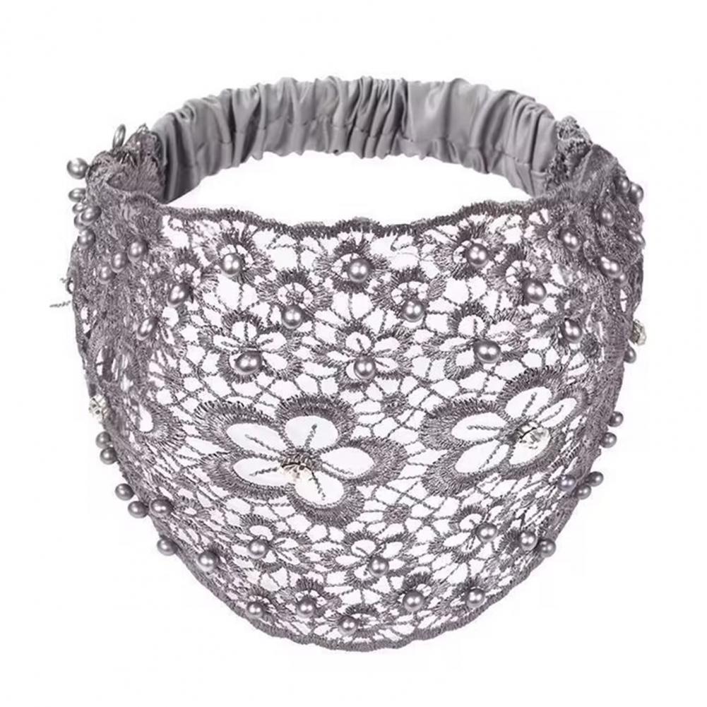 Elegant Lace Flower Headband with Rhinestones and Faux Pearls - Wide Elastic Hair Band for Women 1 piece pack сірий
Elegant Lace Flower Headband with Rhinestones and Faux Pearls - Wide Elastic Hair Band for Women 1 piece pack сірий
