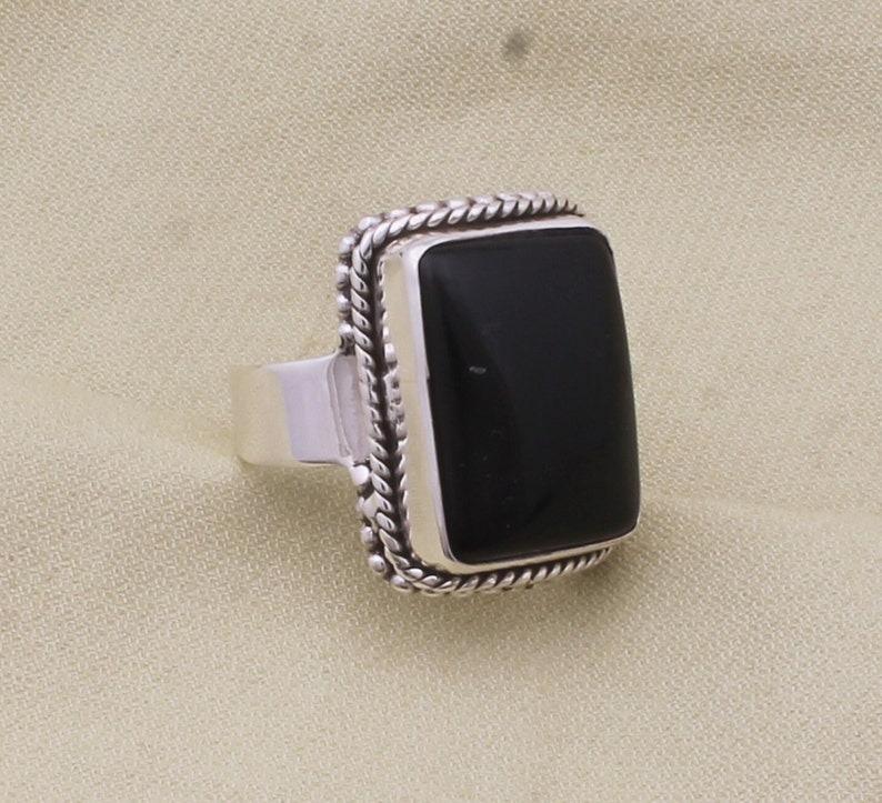 Solid 925 Sterling Silver Black Onyx Rectangle Gemstone Ring Handmade Boho Designer Ring Statement Ring Jewelry 12
Solid 925 Sterling Silver Black Onyx Rectangle Gemstone Ring Handmade Boho Designer Ring Statement Ring Jewelry 12