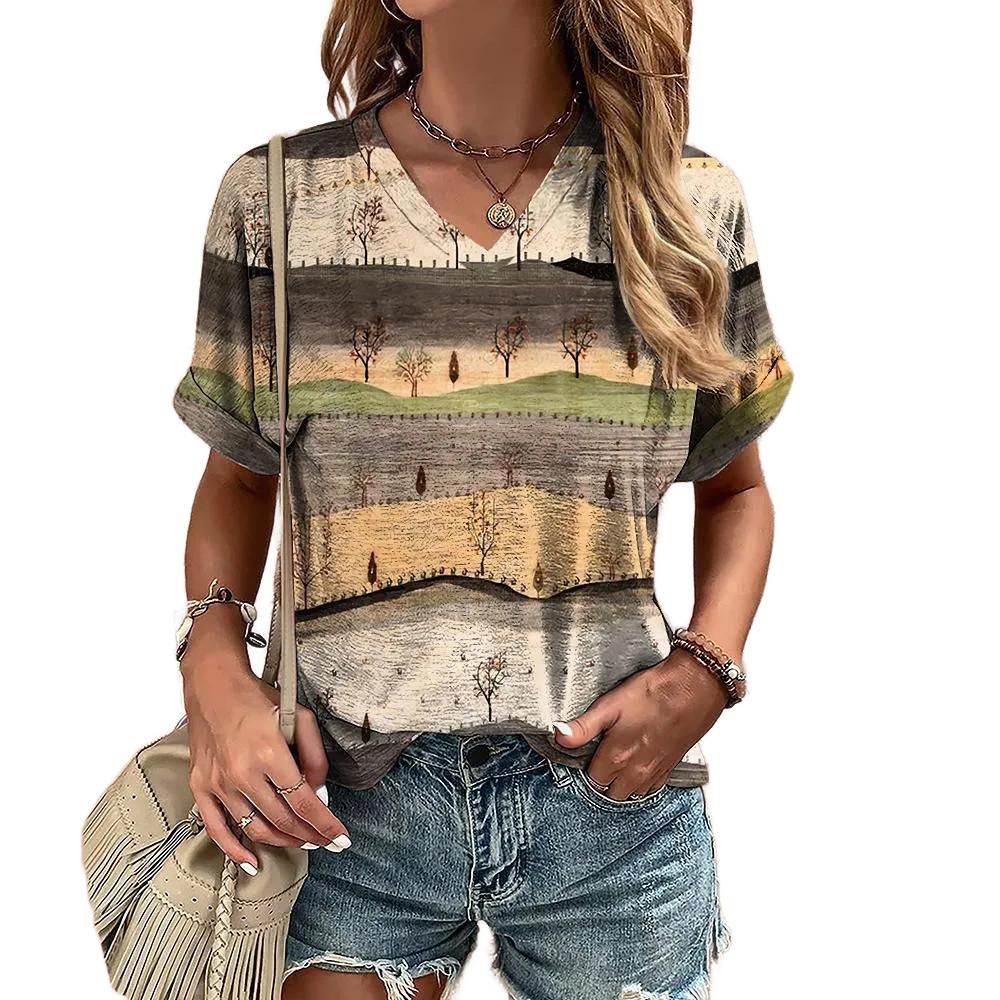 Summer V-neck short sleeved casual T-shirt 5XL
Summer V-neck short sleeved casual T-shirt 5XL