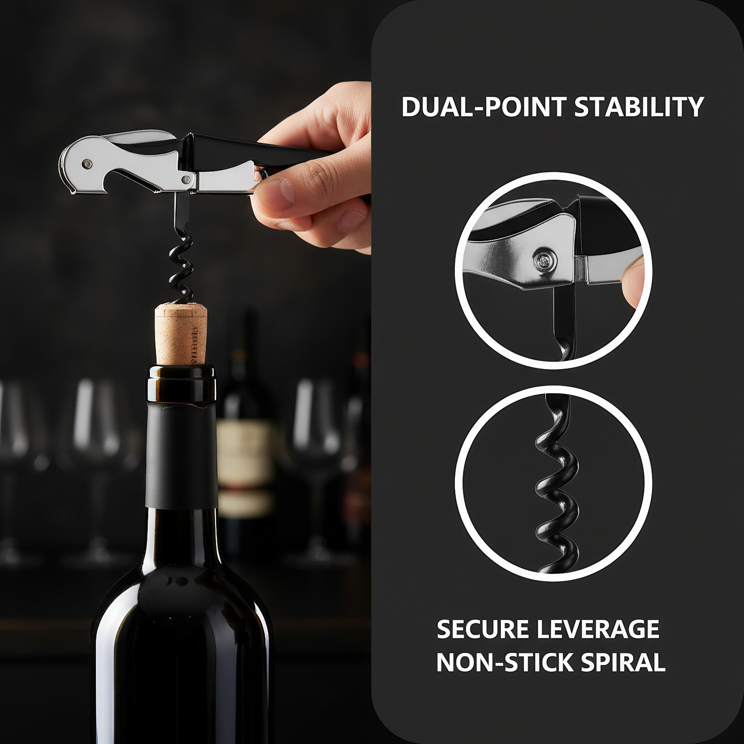 Lever Wine Opener Multi-Function Bottle Opener with Foil Cutter Stainless Steel Kitchen Bar Tool чорний
Lever Wine Opener Multi-Function Bottle Opener with Foil Cutter Stainless Steel Kitchen Bar Tool чорний