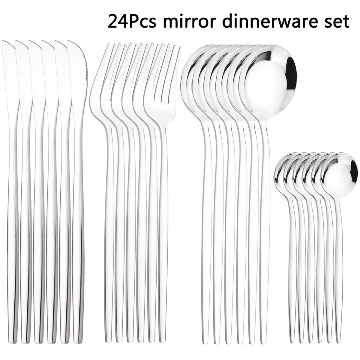 24 шт., золотой набор столовых приборов, зеркало, посуда из нержавеющей стали в западном стиле, обеденные ножи, вилка, чайная ложка, набор столового серебра, вечерние кухонные столовые приборы серебряный
24 шт., золотой набор столовых приборов, зеркало, посуда из нержавеющей стали в западном стиле, обеденные ножи, вилка, чайная ложка, набор столового серебра, вечерние кухонные столовые приборы серебряный