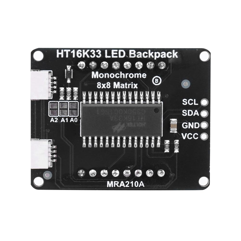 - 8x8 HT16K33 LED Dot Matrix DIY Kit 5V MCU LED Display Control Module (White) 
- 8x8 HT16K33 LED Dot Matrix DIY Kit 5V MCU LED Display Control Module (White)