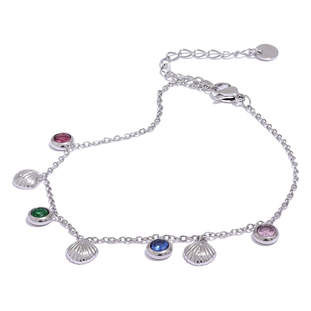 Yhpup Colorful Shiny Cubic Zirconia Shell Stainless Steel Summer Anklet Fashion Trendy Foot Chain Jewelry for Women Bijoux Femme
Yhpup Colorful Shiny Cubic Zirconia Shell Stainless Steel Summer Anklet Fashion Trendy Foot Chain Jewelry for Women Bijoux Femme