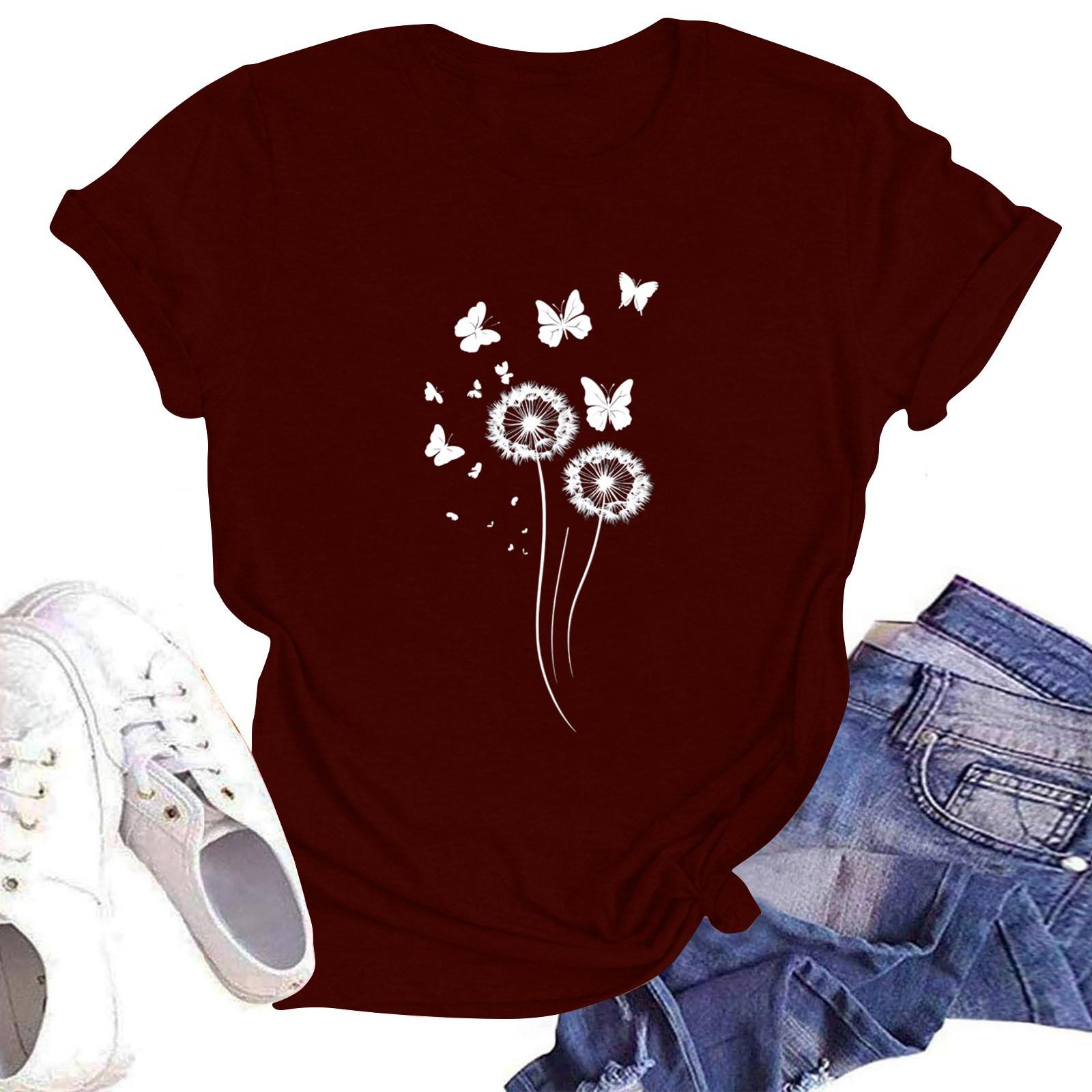 Женская повседневная свободная футболка с принтом, круглый вырез, пуловер, короткий рукав, топ XL красный
Женская повседневная свободная футболка с принтом, круглый вырез, пуловер, короткий рукав, топ XL красный