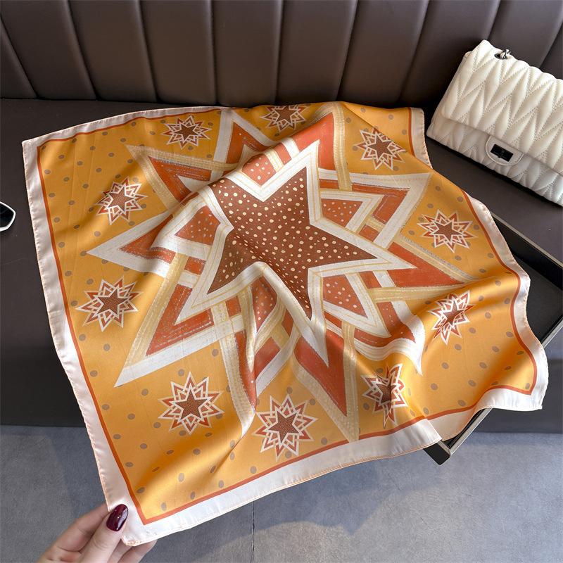 Boho Geometric Star Print Square Scarf Soft Satin Silk Bandana for Women Beach Vacation Hair Headband Bag Wrist Wrap Accessory 70X70CM
Boho Geometric Star Print Square Scarf Soft Satin Silk Bandana for Women Beach Vacation Hair Headband Bag Wrist Wrap Accessory 70X70CM
