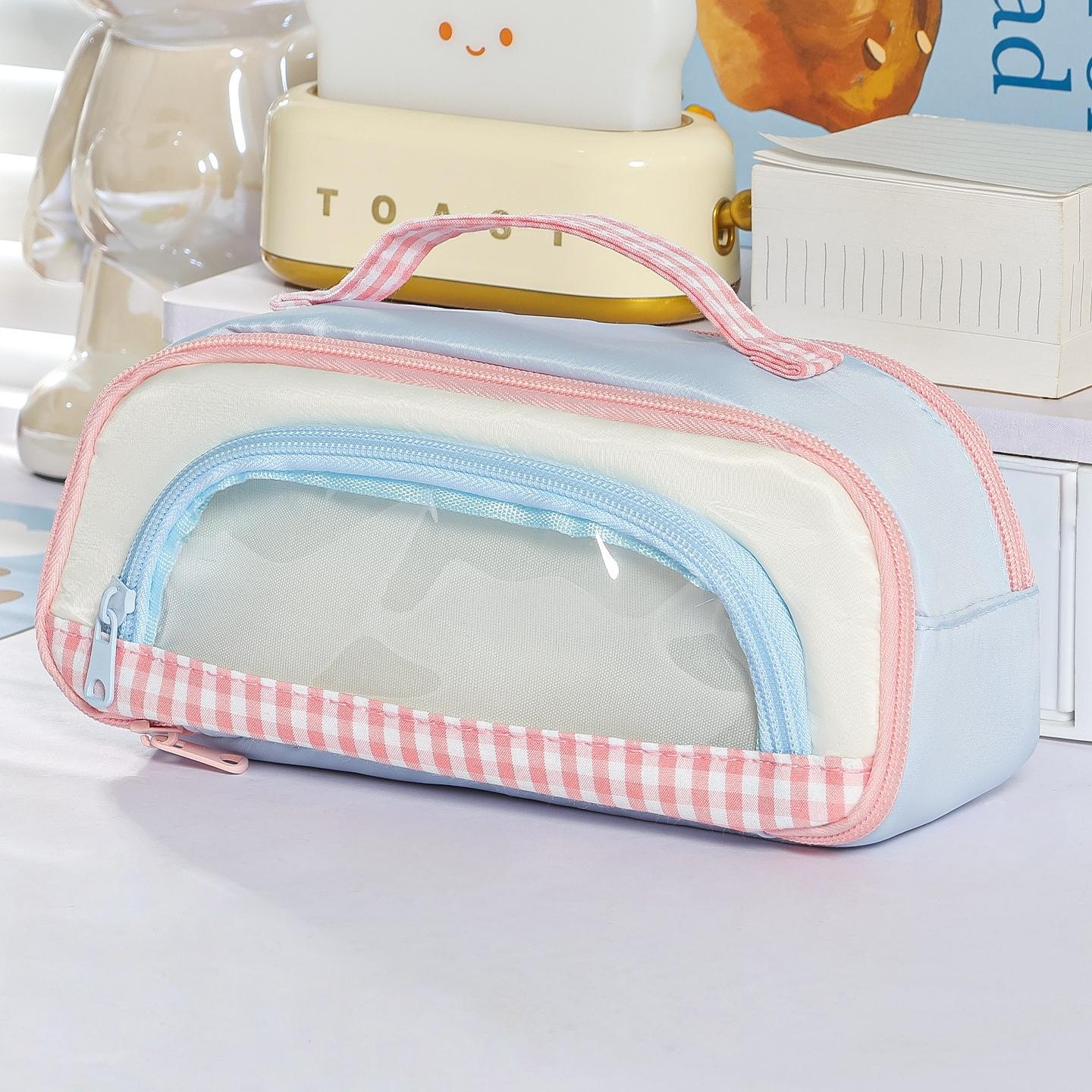 Cute Checkered Window Pencil Case with Handle Multilayer Large Capacity Storage Pouch Contrast Color Design Multi-Function
Cute Checkered Window Pencil Case with Handle Multilayer Large Capacity Storage Pouch Contrast Color Design Multi-Function