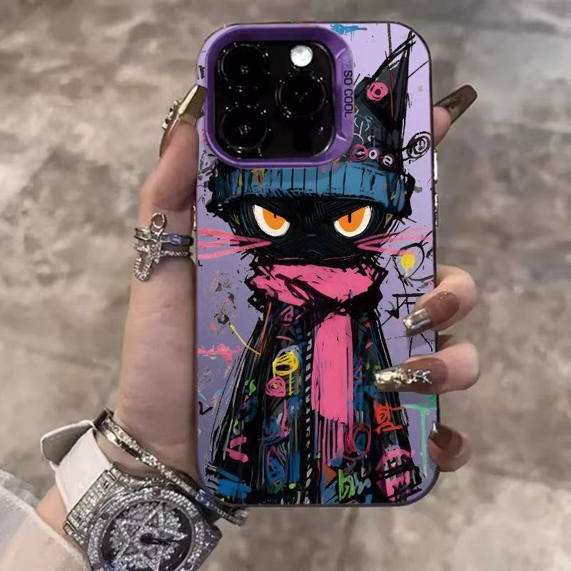 Graffiti Black Cat Phone Case for iPhone 17/16/15/14 Plus/13/12/11 Pro Max Cool Street Art Pattern Protective Shell For iPhone 11 фіолетовий
Graffiti Black Cat Phone Case for iPhone 17/16/15/14 Plus/13/12/11 Pro Max Cool Street Art Pattern Protective Shell For iPhone 11 фіолетовий