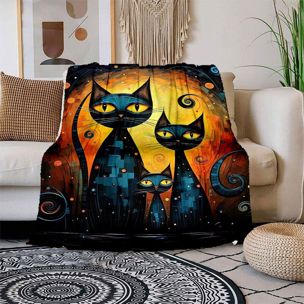 Whimsical Cat Family Art Print - Vibrant Colors & Unique Design Blanket Flannel Throw Blanket for Sofa, Bed, Travel, Camping, Office, Couch 150x180cm
Whimsical Cat Family Art Print - Vibrant Colors & Unique Design Blanket Flannel Throw Blanket for Sofa, Bed, Travel, Camping, Office, Couch 150x180cm