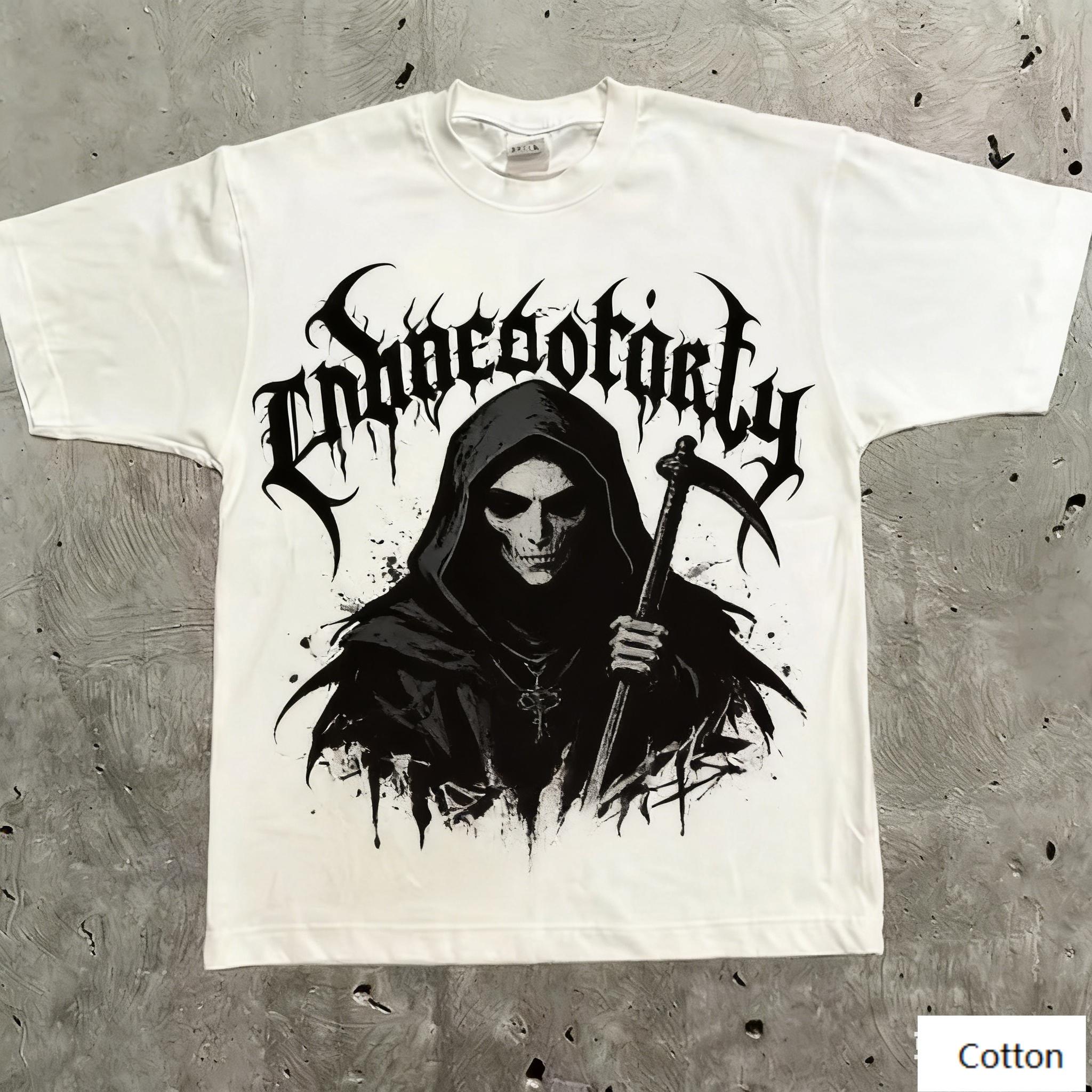 Metal Hardcore Street Style Unisex Cotton TShirt with Endgesociety Reaper Print Breathable Heavyweight Fabric 4XL
Metal Hardcore Street Style Unisex Cotton TShirt with Endgesociety Reaper Print Breathable Heavyweight Fabric 4XL