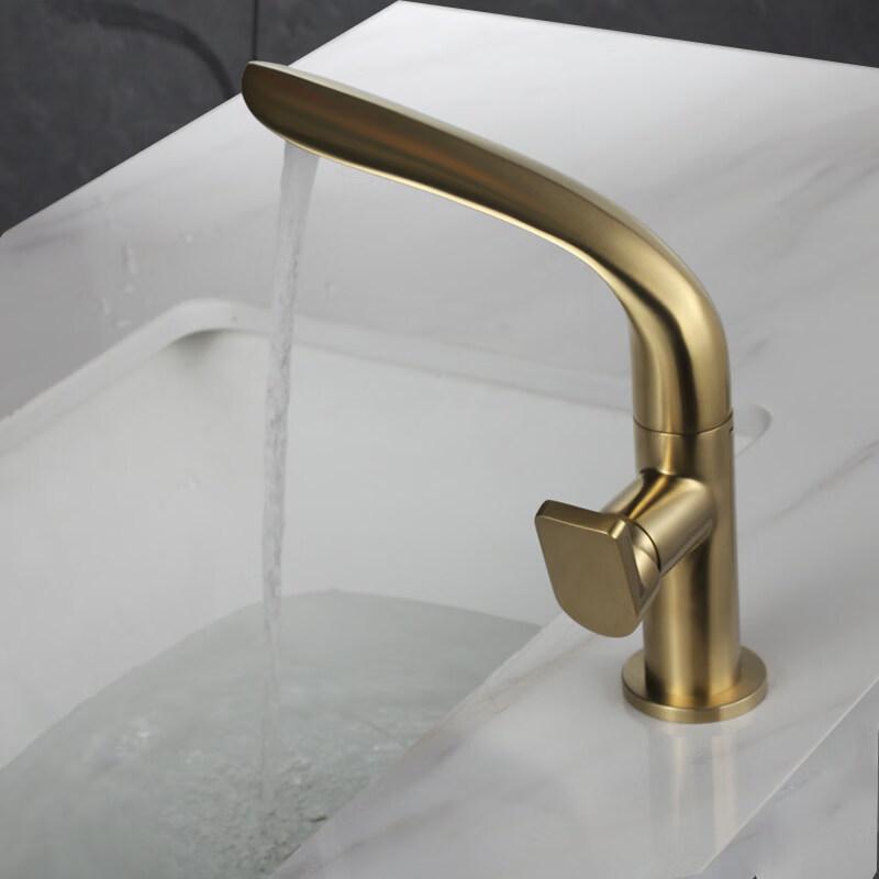 Brushed Gold Rotary Basin Faucet
Brushed Gold Rotary Basin Faucet