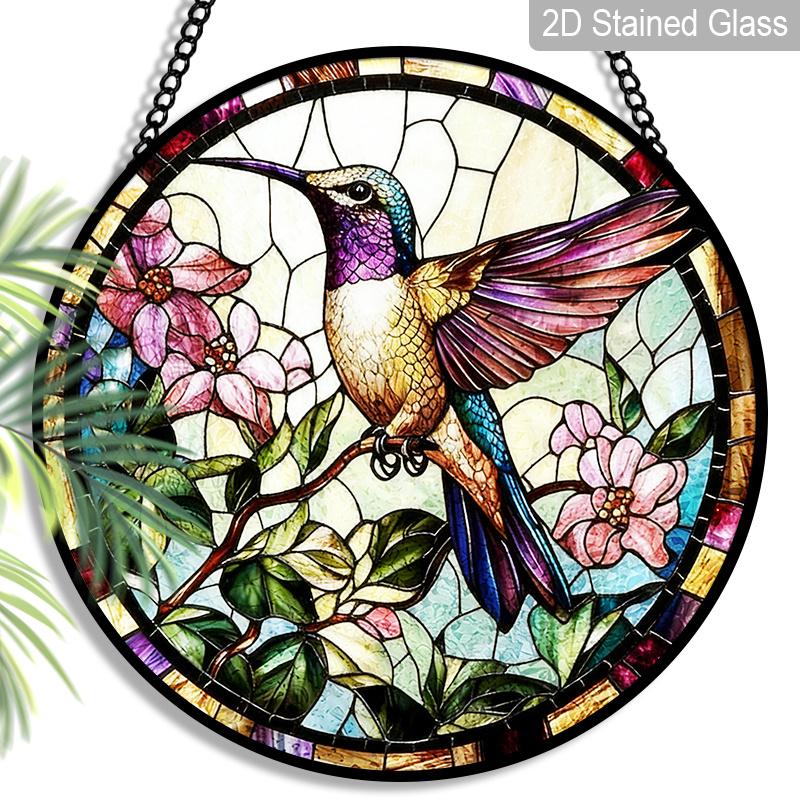 2D Flat, 1pc Hummingbird Round 7.87in Glass Suncatcher, Colorful Hummingbird & Floral Print Window Hanging Ornament, Vibrant Bird Home Decor, Ideal 7.87inch
2D Flat, 1pc Hummingbird Round 7.87in Glass Suncatcher, Colorful Hummingbird & Floral Print Window Hanging Ornament, Vibrant Bird Home Decor, Ideal 7.87inch