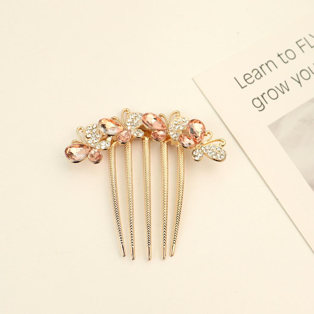 Korean Style Rhinestone Butterfly Hair Comb & Flower Hairpin for Updo Bun
Korean Style Rhinestone Butterfly Hair Comb & Flower Hairpin for Updo Bun