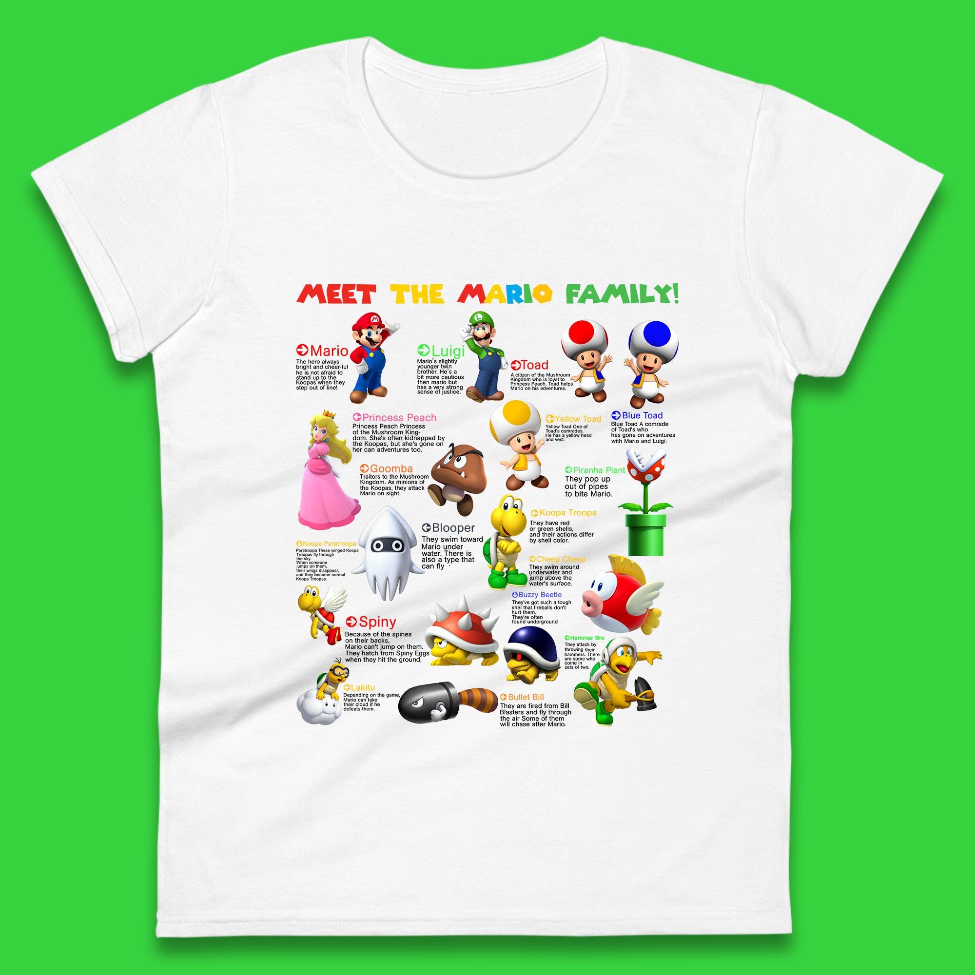 Meet The Mario Family Super Mario Vintage Mario Family Matching Costume Womens Tee T Shirt Mens Tops Unisex Top 2XL
Meet The Mario Family Super Mario Vintage Mario Family Matching Costume Womens Tee T Shirt Mens Tops Unisex Top 2XL