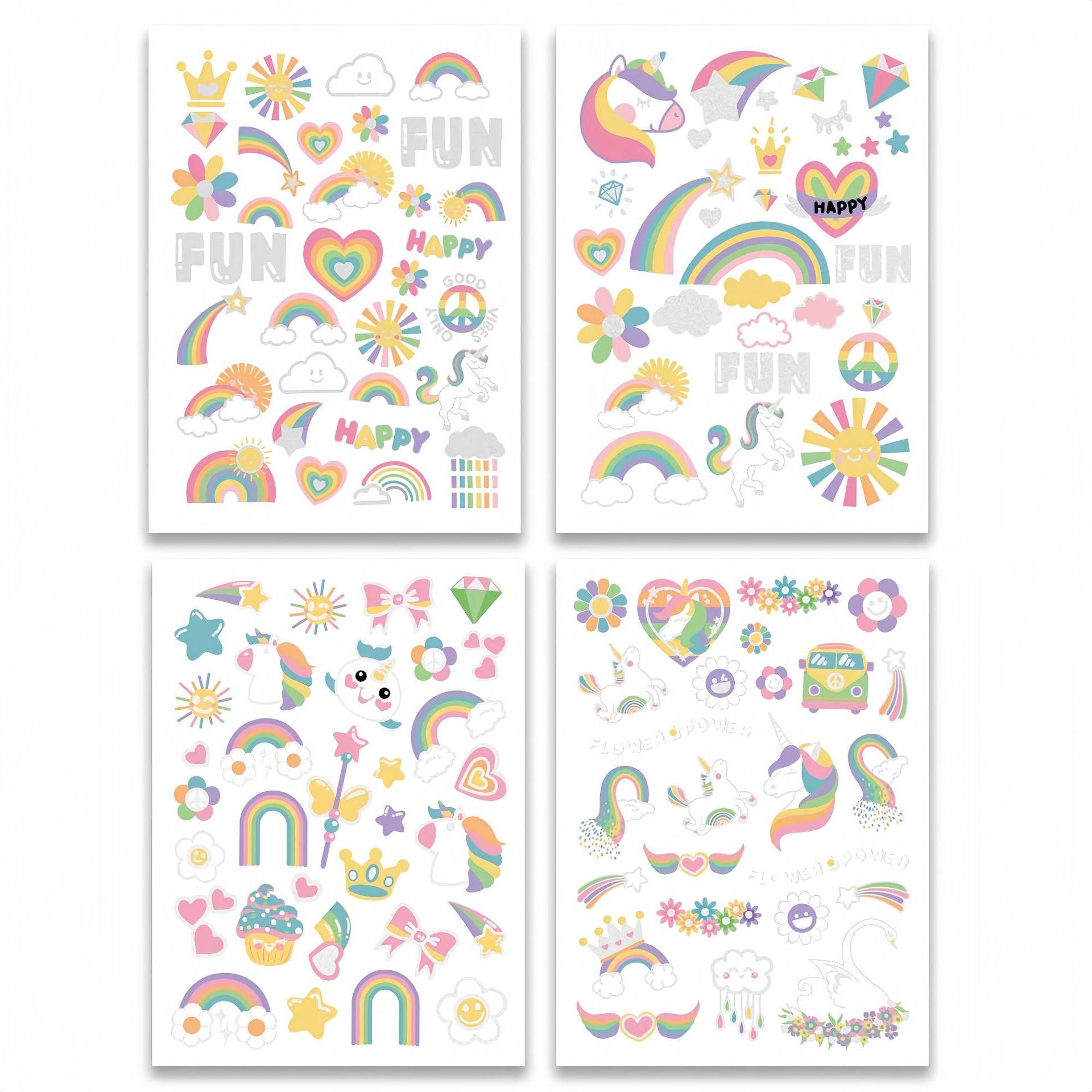 Children s cartoon rainbow tattoo girl boy tattoo cute flower unicorn birthday party sticker quantity: 4 for a set)
Children s cartoon rainbow tattoo girl boy tattoo cute flower unicorn birthday party sticker quantity: 4 for a set)