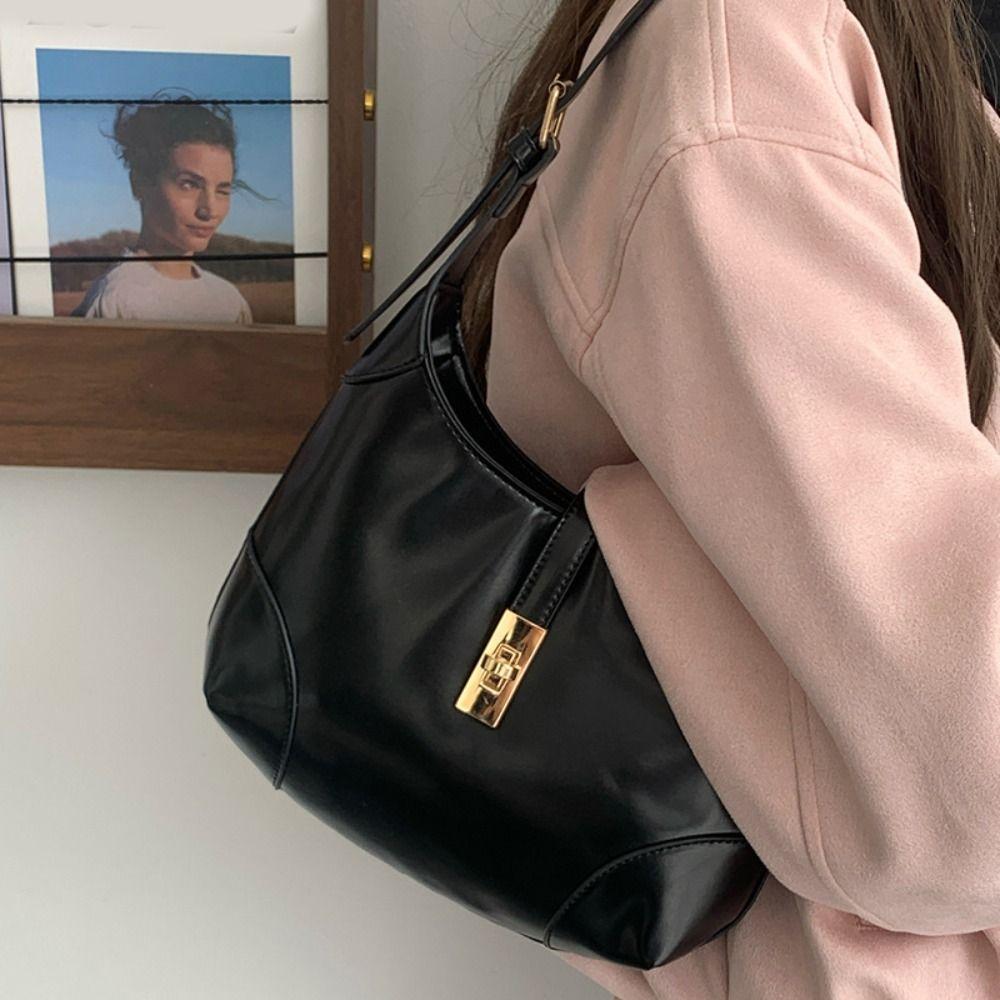 PU Leather Silver Shoulder Bag Korean Style Underarm Bag Casual Crossbody Bag Office Worker чорний
PU Leather Silver Shoulder Bag Korean Style Underarm Bag Casual Crossbody Bag Office Worker чорний
