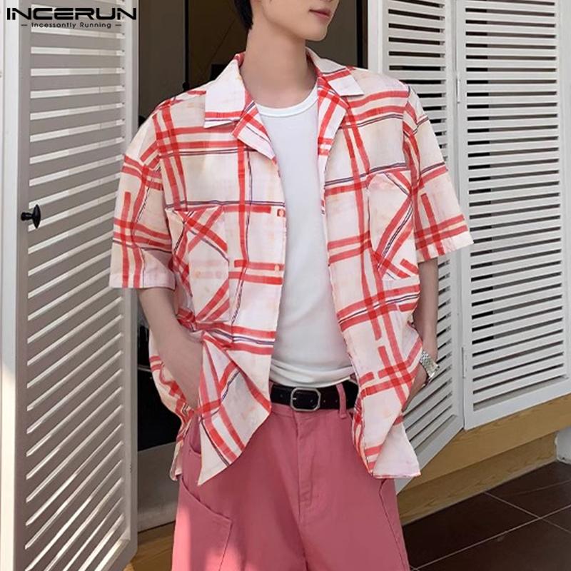 INCERUN Oversized Summer Men Turn-down Collar Short Sleeve Plaid Print Casual Shirts S красный
INCERUN Oversized Summer Men Turn-down Collar Short Sleeve Plaid Print Casual Shirts S красный