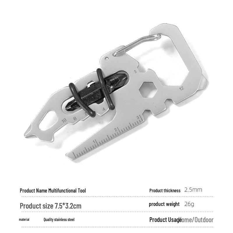 16-in-1 Stainless Steel Keychain Tool Card for Home Repair
16-in-1 Stainless Steel Keychain Tool Card for Home Repair