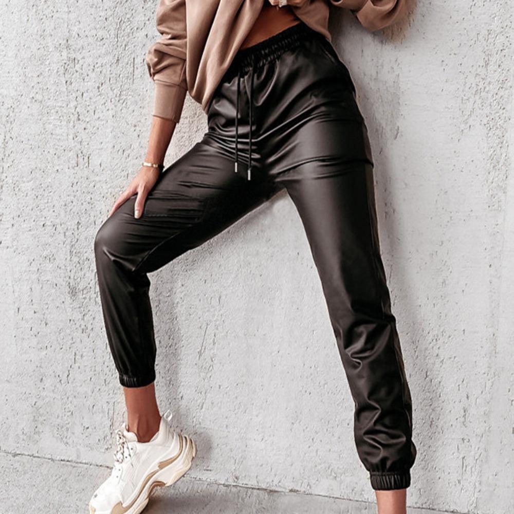 Temperament Simple Lace Solid Color Casual Leather Брюки с Леггинсами S чёрный 
Temperament Simple Lace Solid Color Casual Leather Брюки с Леггинсами S чёрный