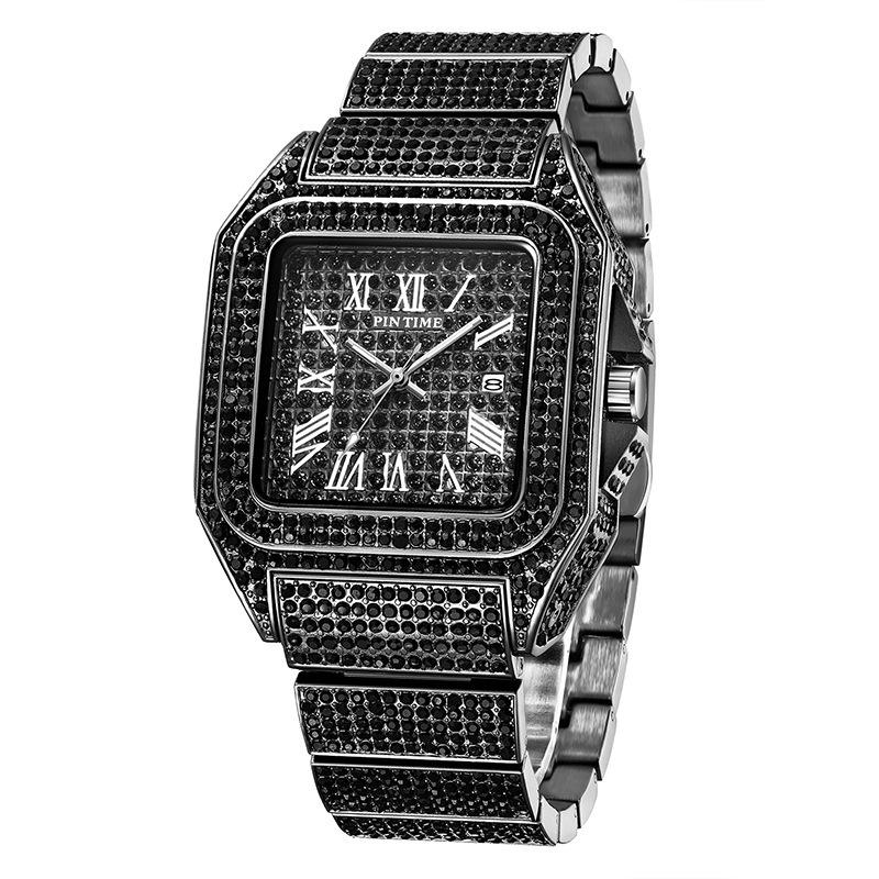 Pintime Watch Men S Quartz Watch Square Diamond Date Watch Clock Men чорний
Pintime Watch Men S Quartz Watch Square Diamond Date Watch Clock Men чорний