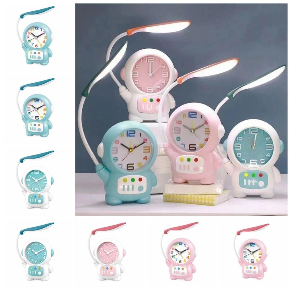 Plastic Astronaut Desk Lamp Cartoon Bedside Clocks Clock Ornament Glowing Alarm Clock Reading white&pink-style 2
Plastic Astronaut Desk Lamp Cartoon Bedside Clocks Clock Ornament Glowing Alarm Clock Reading white&pink-style 2