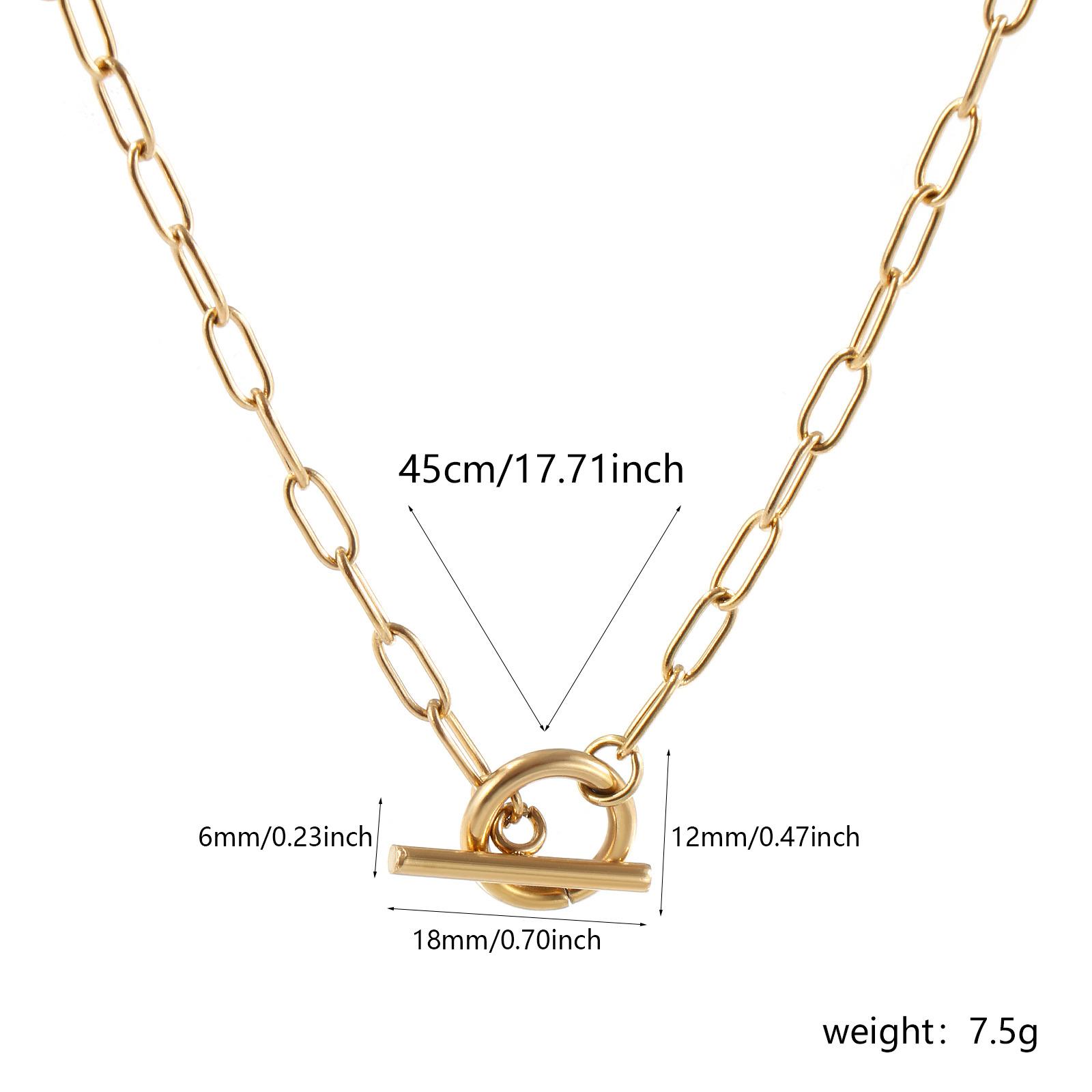 1 PC Minimalist 18K Real Gold Plated 304 Stainless Steel Paperclip Link Chain With Toggle Clasp Necklace Unisex Gift 45cm long
1 PC Minimalist 18K Real Gold Plated 304 Stainless Steel Paperclip Link Chain With Toggle Clasp Necklace Unisex Gift 45cm long