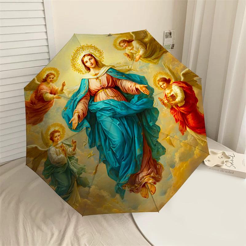1PC Virgin Mary AngelsAutomatic Open/Close Umbrella with Windproof, 8-Rib Sturdy Canopy, Durable Ribs, Fashionable Design1288A
1PC Virgin Mary AngelsAutomatic Open/Close Umbrella with Windproof, 8-Rib Sturdy Canopy, Durable Ribs, Fashionable Design1288A