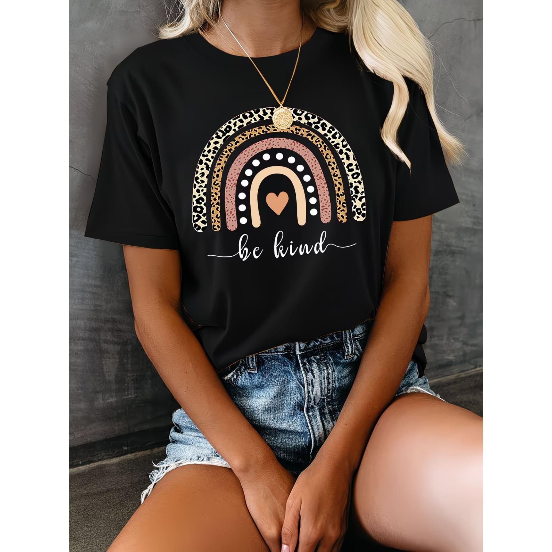 Be Kind Letter Leopard Print Short-Sleeve Round Neck T-Shirt XXL чорний
Be Kind Letter Leopard Print Short-Sleeve Round Neck T-Shirt XXL чорний