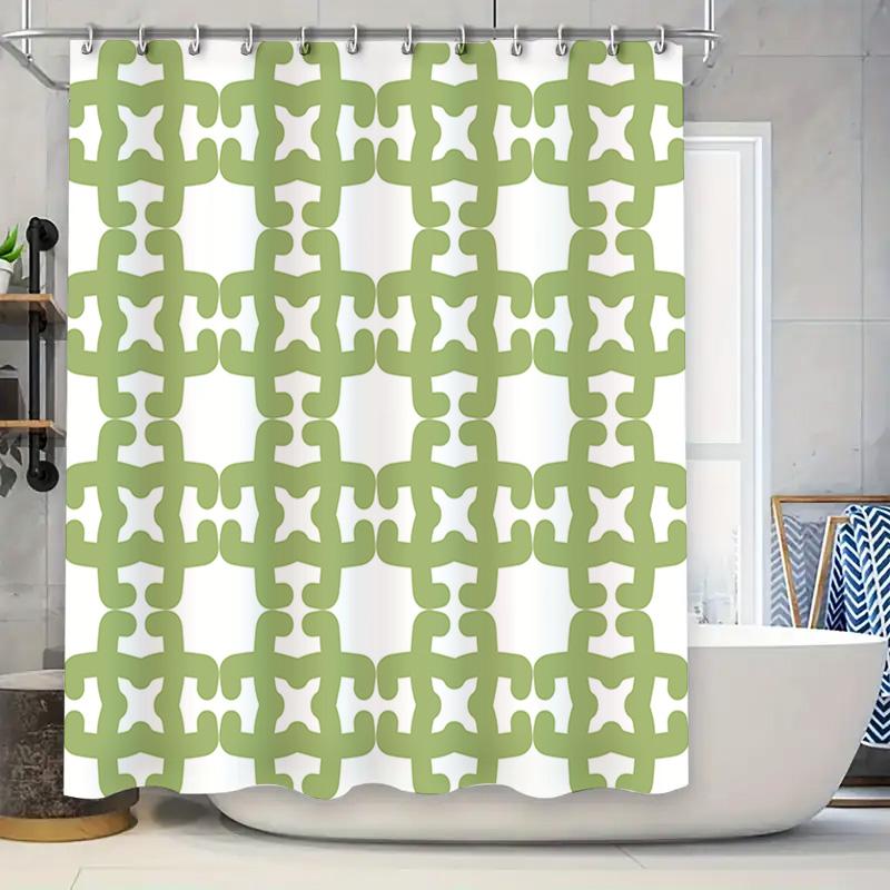 Modern Pattern Shower Curtain Waterproof Bathroom Decoration With Hook Rings Green White W60H190(CM)-1 Pcs
Modern Pattern Shower Curtain Waterproof Bathroom Decoration With Hook Rings Green White W60H190(CM)-1 Pcs