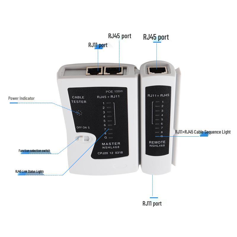 Multifunction Network POE Switch & Gigabit Line Tester for RJ45/RJ11
Multifunction Network POE Switch & Gigabit Line Tester for RJ45/RJ11