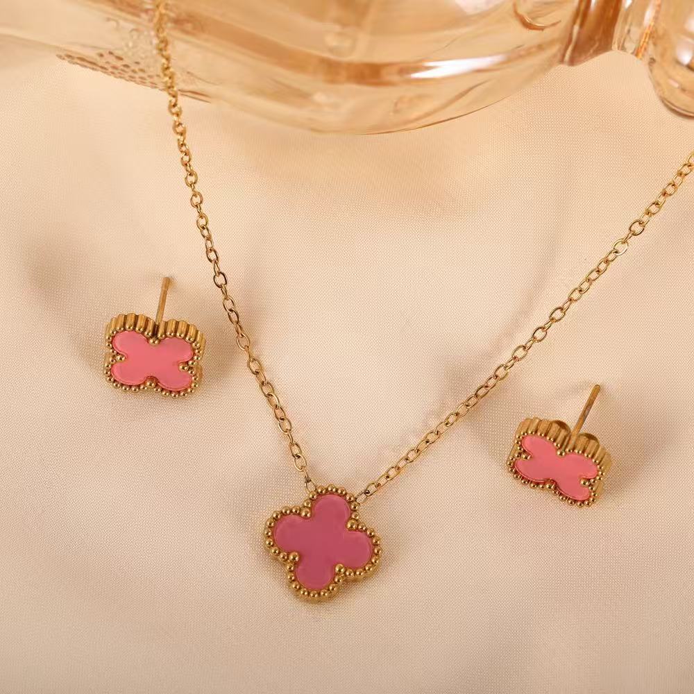2 шт. ожерелье и серьги из титановой стали, не тускнеющие, двухсторонний набор клевер necklace+earings розовый
2 шт. ожерелье и серьги из титановой стали, не тускнеющие, двухсторонний набор клевер necklace+earings розовый