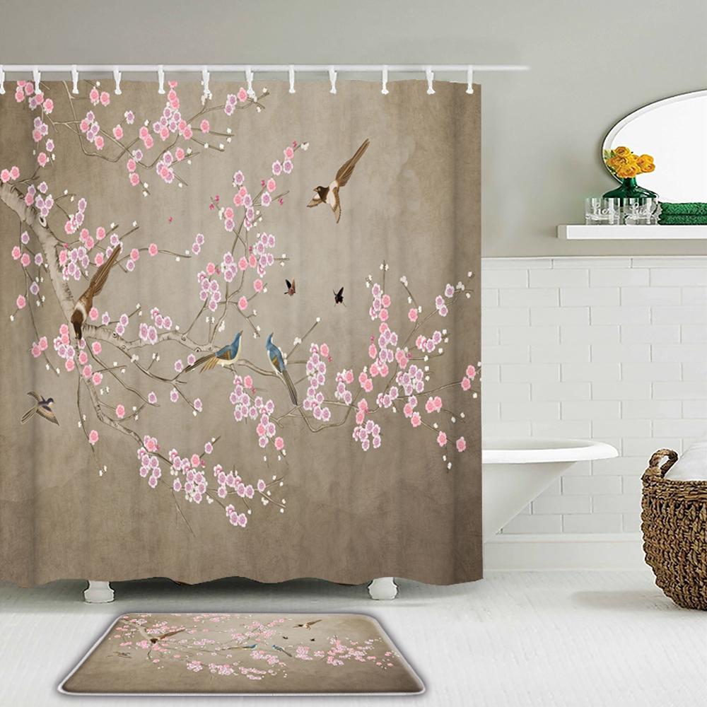 Unframed Waterproof Bathroom Shower Curtain Plant Flower Birds Bath Curtain Set And Toilet Non-Slip Mat Rug Carpet Home Decor W60H190(CM)-1 Pcs
Unframed Waterproof Bathroom Shower Curtain Plant Flower Birds Bath Curtain Set And Toilet Non-Slip Mat Rug Carpet Home Decor W60H190(CM)-1 Pcs