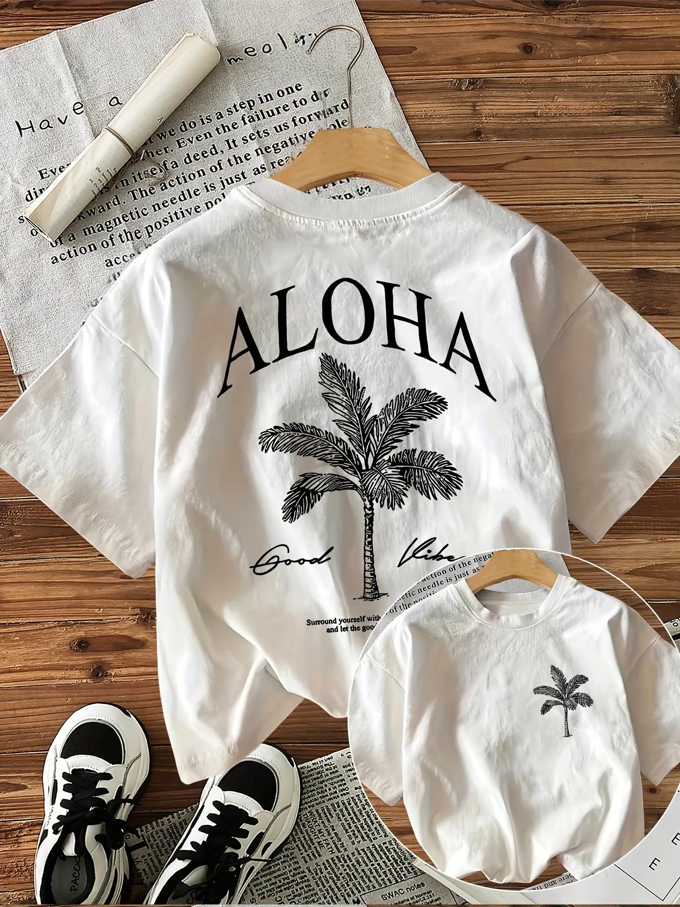 Женская футболка с коротким рукавом и графическим принтом Aloha Good Vibes , с круглым вырезом, повседневный топ с изображением пальмы для летней одежды S
Женская футболка с коротким рукавом и графическим принтом Aloha Good Vibes , с круглым вырезом, повседневный топ с изображением пальмы для летней одежды S