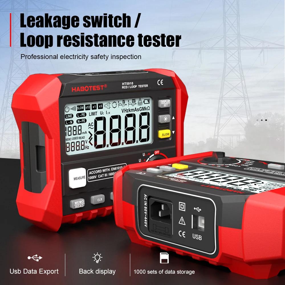 HT5910 Leakage Switch Tester 4.7 Inch LCD Digital Resistance Meter RCD/Loop Tester 1000 Data Storage Voltmeter Megohmmeter
HT5910 Leakage Switch Tester 4.7 Inch LCD Digital Resistance Meter RCD/Loop Tester 1000 Data Storage Voltmeter Megohmmeter