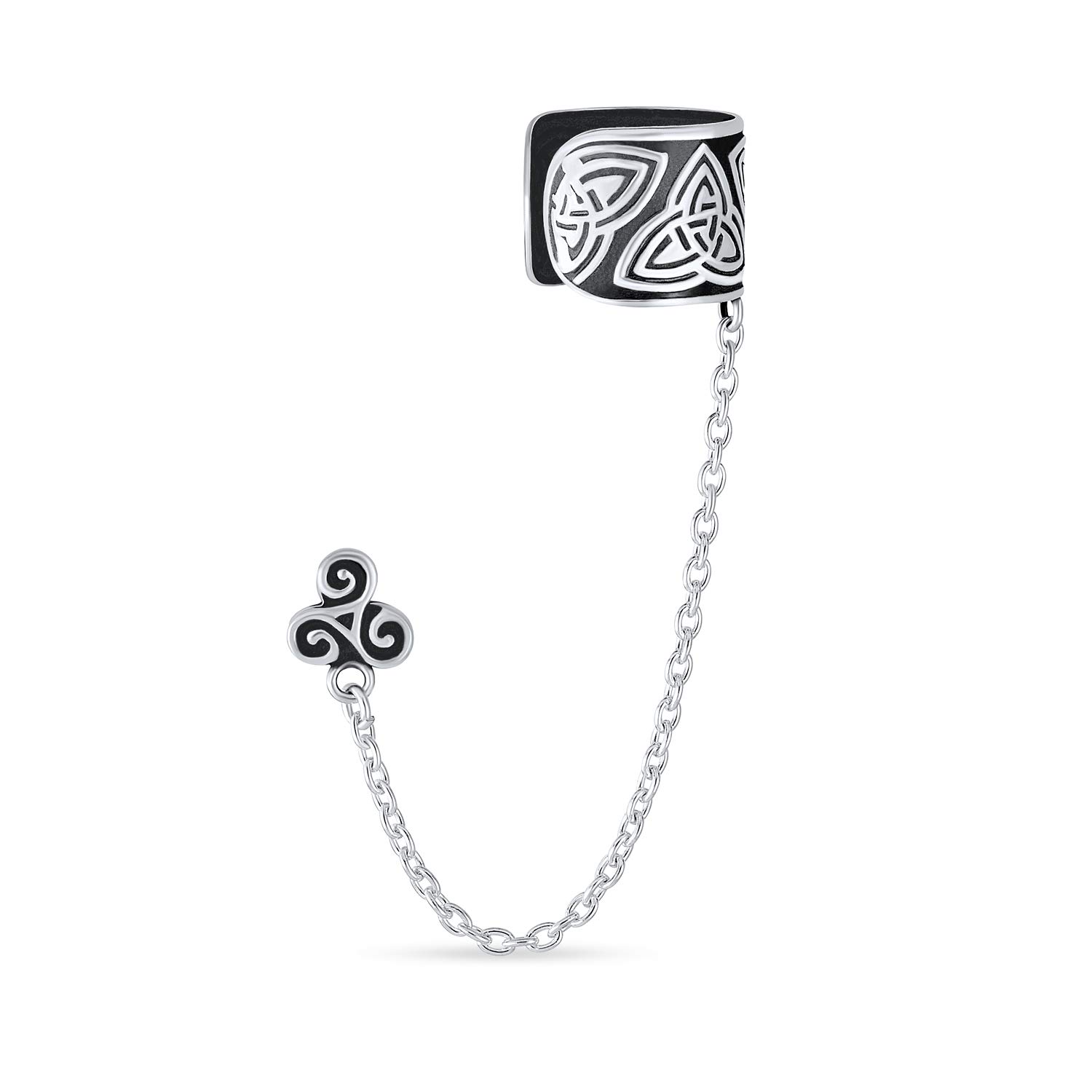 Серьги-гвоздики с цепочкой для ушей Celtic Irish Trinity Triskel Wrap, 1 шт., окисленное стерлинговое серебро .925
Серьги-гвоздики с цепочкой для ушей Celtic Irish Trinity Triskel Wrap, 1 шт., окисленное стерлинговое серебро .925