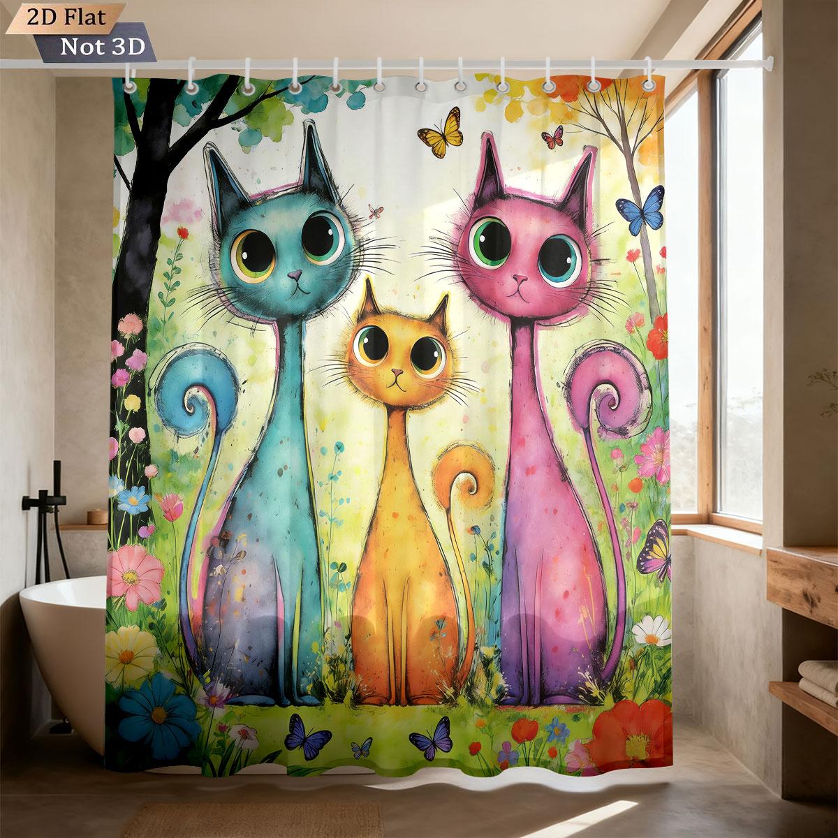 1Pc Color Cartoon Cat Print Waterproof Shower Curtain Partition Privacy Hanging Curtain With Multiple Sizes And 12 Hooks W60H190(CM)-1 Pcs
1Pc Color Cartoon Cat Print Waterproof Shower Curtain Partition Privacy Hanging Curtain With Multiple Sizes And 12 Hooks W60H190(CM)-1 Pcs