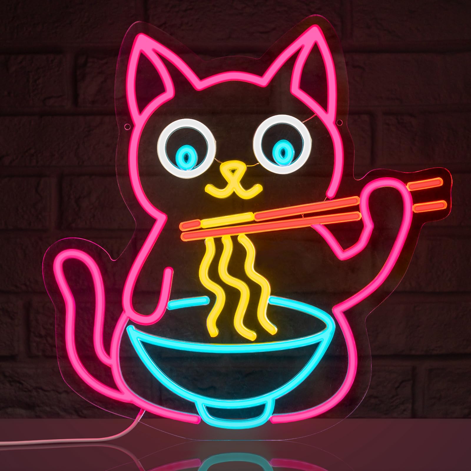 Fortune Cat Ramen Neon Lucky Cat Decor Japanese Noodles Signs for Home Kitchen Restaurant Bar Party Business Decor Gift
Fortune Cat Ramen Neon Lucky Cat Decor Japanese Noodles Signs for Home Kitchen Restaurant Bar Party Business Decor Gift