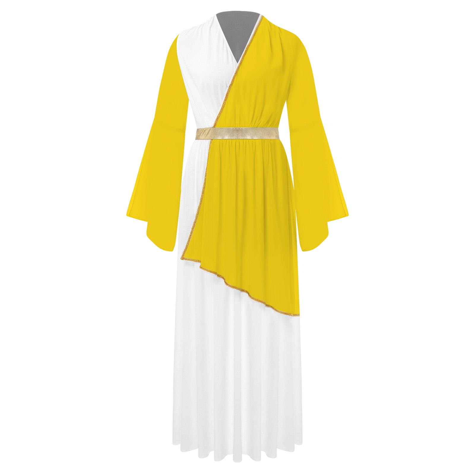 Womens Greek Costume Roman Queen Princess Ancient Toga Gown V Neck Long Sleeve Contrast Fancy Dress
Womens Greek Costume Roman Queen Princess Ancient Toga Gown V Neck Long Sleeve Contrast Fancy Dress