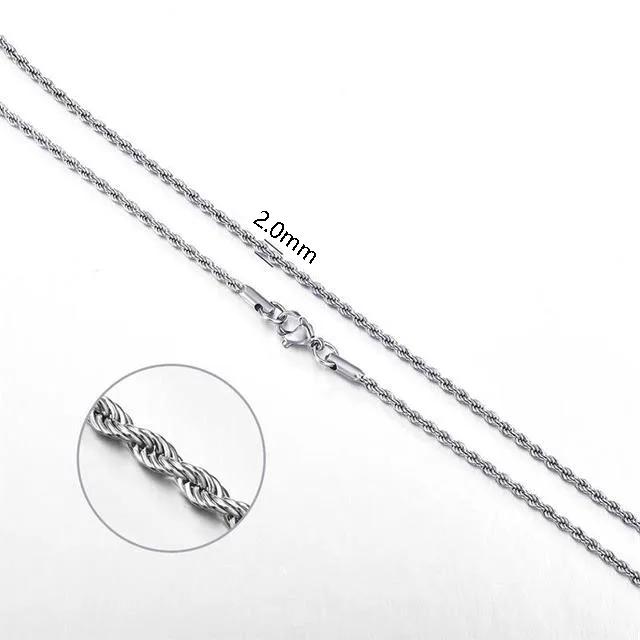 925 Sterling Silver 2/3/4MM 16-24 Inches Rope Chain Necklace For Men Women Fashion Punk Wedding Party Gifts Jewelry Charm 40cm
925 Sterling Silver 2/3/4MM 16-24 Inches Rope Chain Necklace For Men Women Fashion Punk Wedding Party Gifts Jewelry Charm 40cm