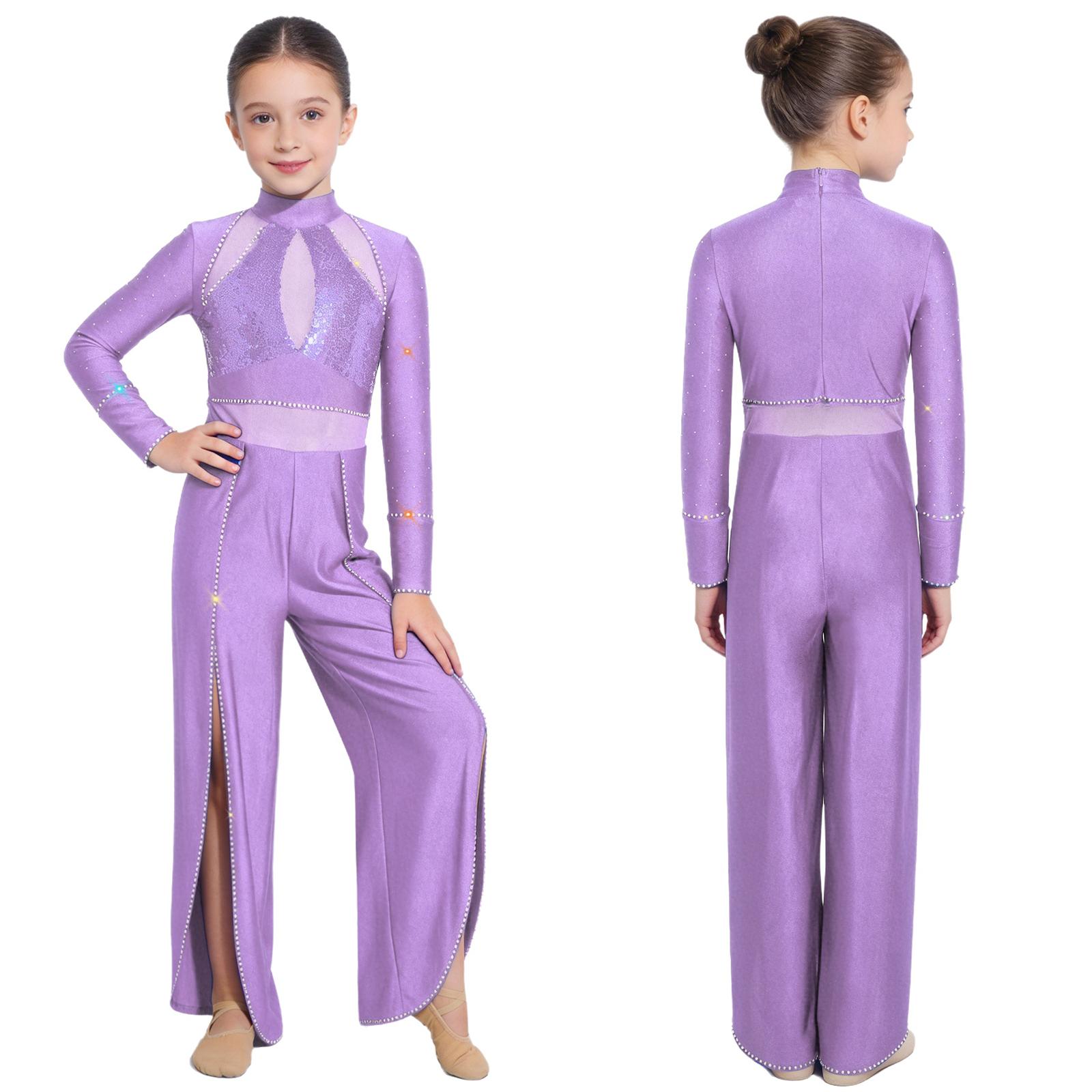 Children‘s Dancewear Sparkly Sequins Mesh Jumpsuit Mock Neck Long Sleeve Back Invisible Zipper Split Wide Leg Bodysuit for Competition 5-6 Years лавандовий
Children‘s Dancewear Sparkly Sequins Mesh Jumpsuit Mock Neck Long Sleeve Back Invisible Zipper Split Wide Leg Bodysuit for Competition 5-6 Years лавандовий