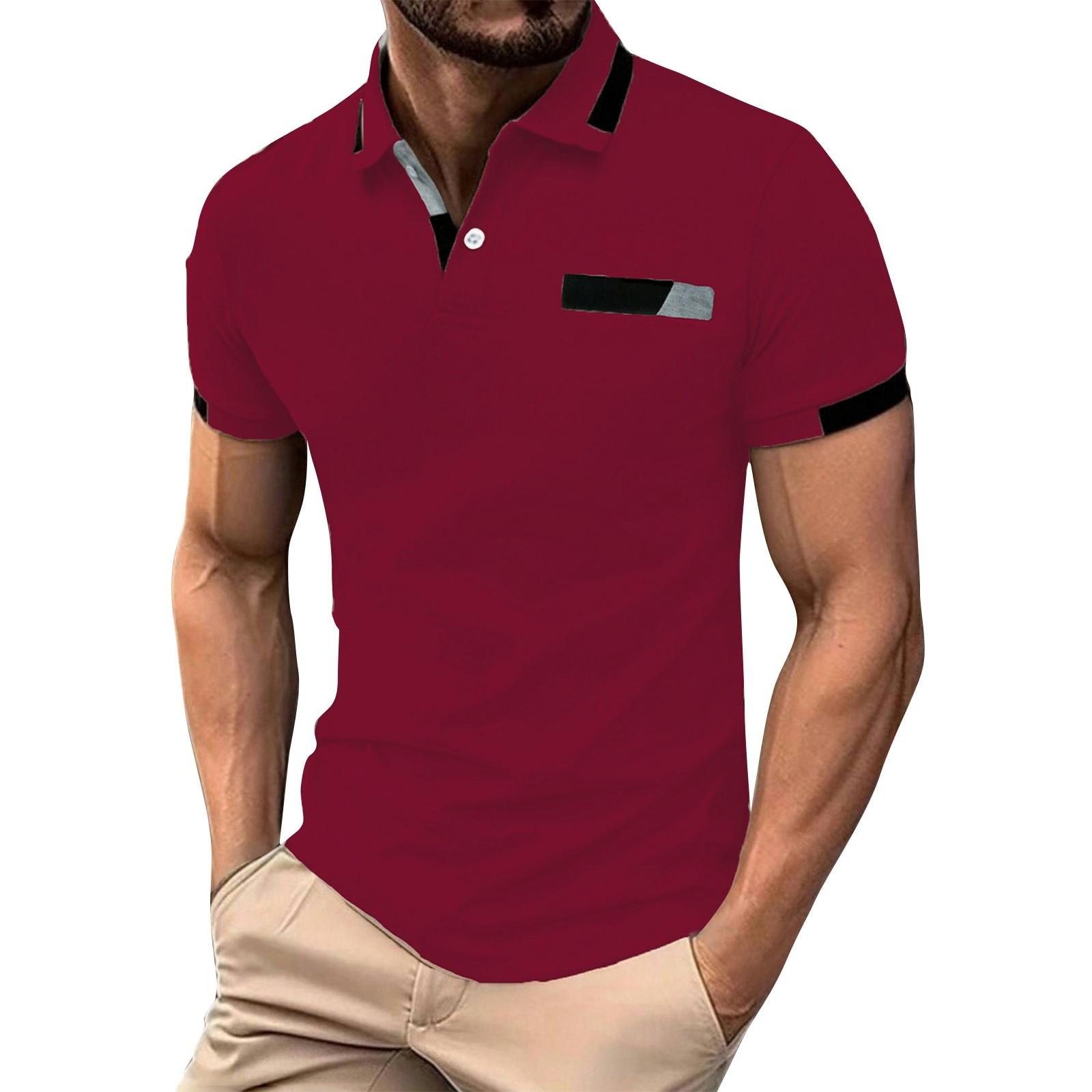 Men s Solid Color Button Stripe Lapel Short Sleeve Top Men s Casual Fashion Shirt M винный
Men s Solid Color Button Stripe Lapel Short Sleeve Top Men s Casual Fashion Shirt M винный