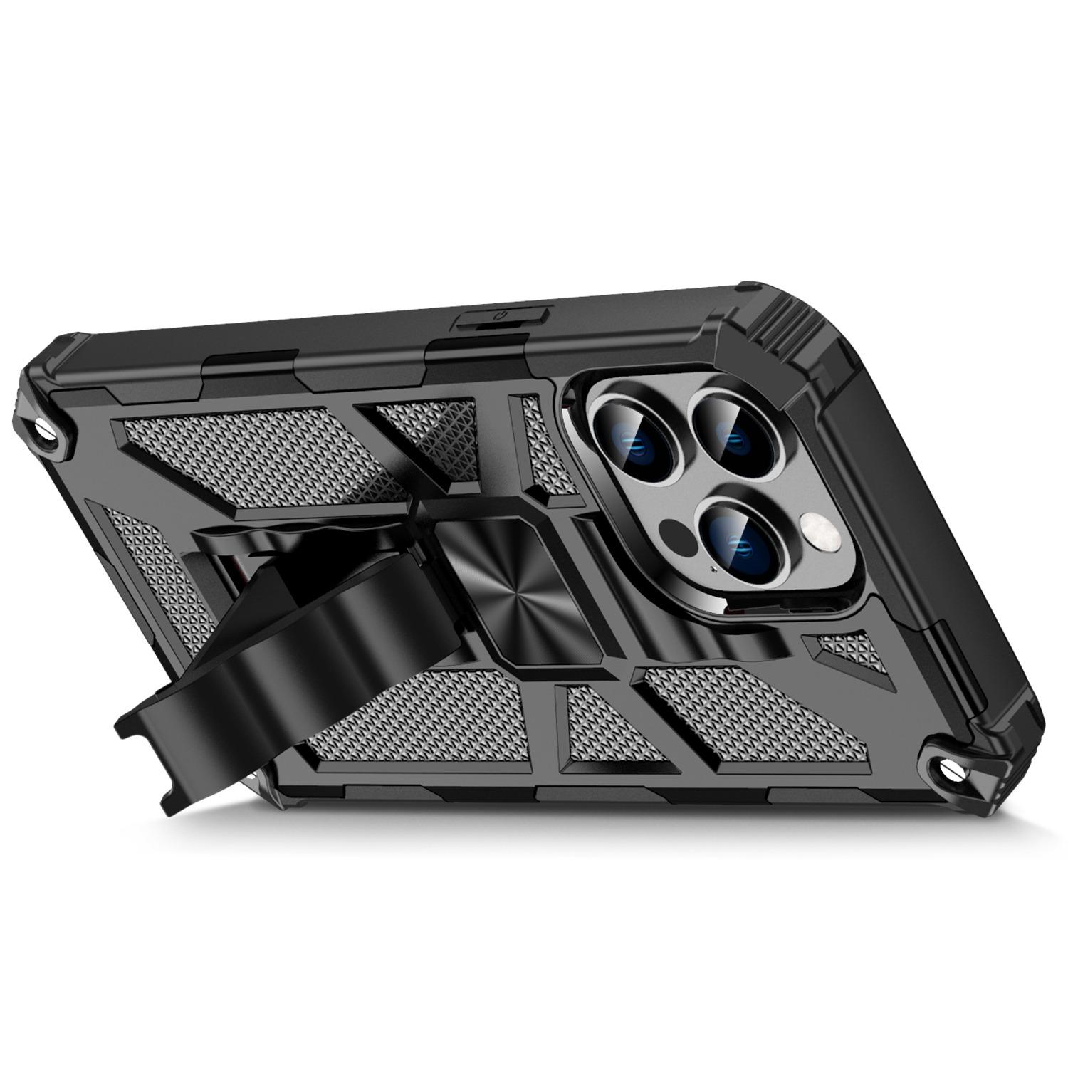 For iPhone 14 Pro Max 6.7 inch PC+TPU Armor Cover Magnetic Bracket Kickstand Anti-shock Anti-wear Cell Phone Shell Black
For iPhone 14 Pro Max 6.7 inch PC+TPU Armor Cover Magnetic Bracket Kickstand Anti-shock Anti-wear Cell Phone Shell Black