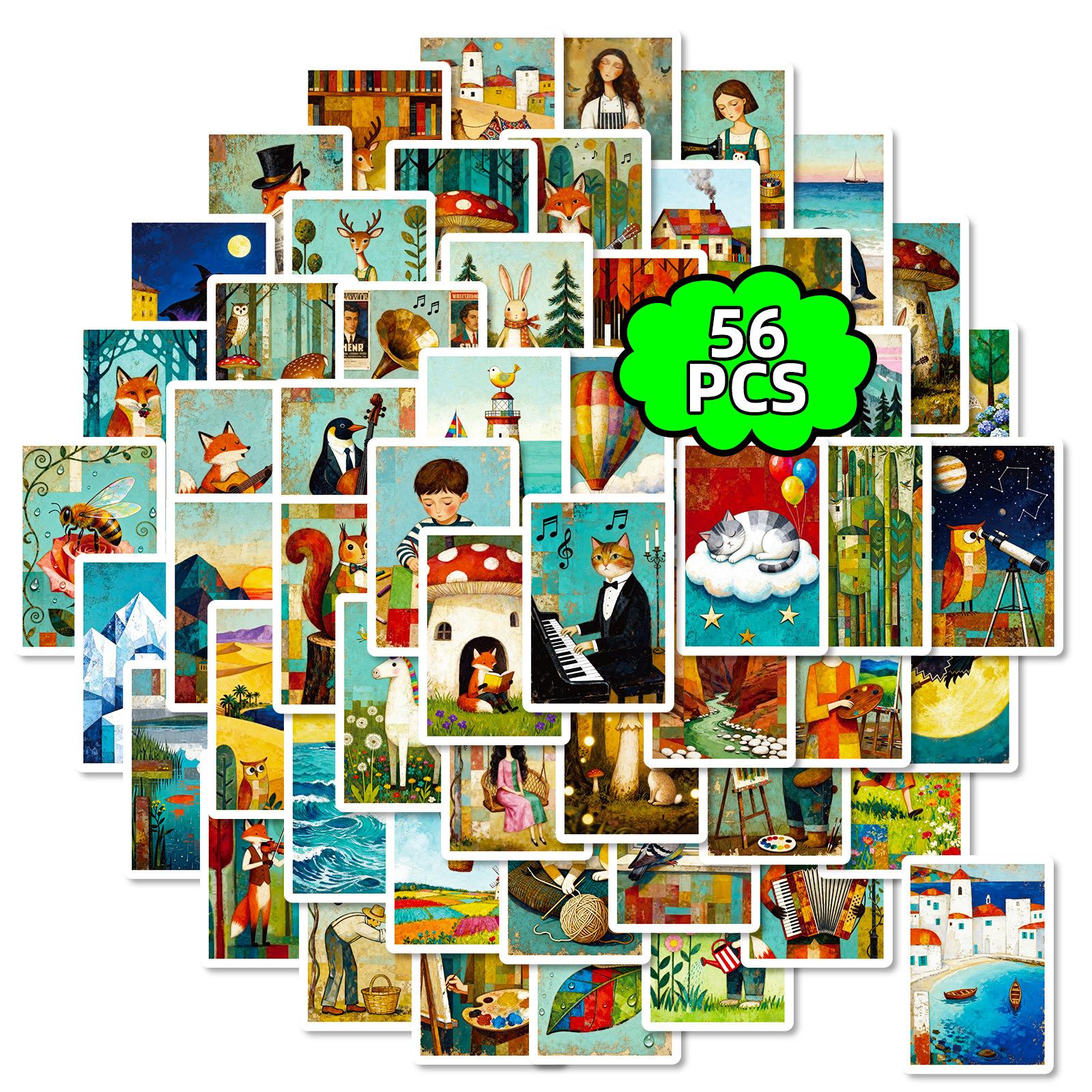 56 Retro Literary Illustrations Stickers Mori Animals Fairy Tales Wind Hand Account Collage Diy Decorative Material Stickers
56 Retro Literary Illustrations Stickers Mori Animals Fairy Tales Wind Hand Account Collage Diy Decorative Material Stickers