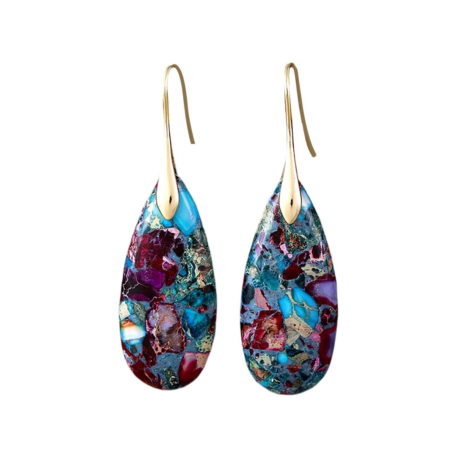 Bohemian Stone Drop Pendant Earrings Natural Stone Jewelry One Size
Bohemian Stone Drop Pendant Earrings Natural Stone Jewelry One Size
