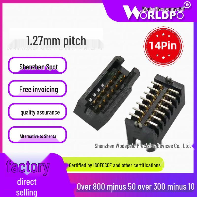 Substitute Male Connector for Sintai TFM-107-02-L/S-D-A/LC-K-TR, 2 Rows, 14-Pin, 1.27mm
Substitute Male Connector for Sintai TFM-107-02-L/S-D-A/LC-K-TR, 2 Rows, 14-Pin, 1.27mm