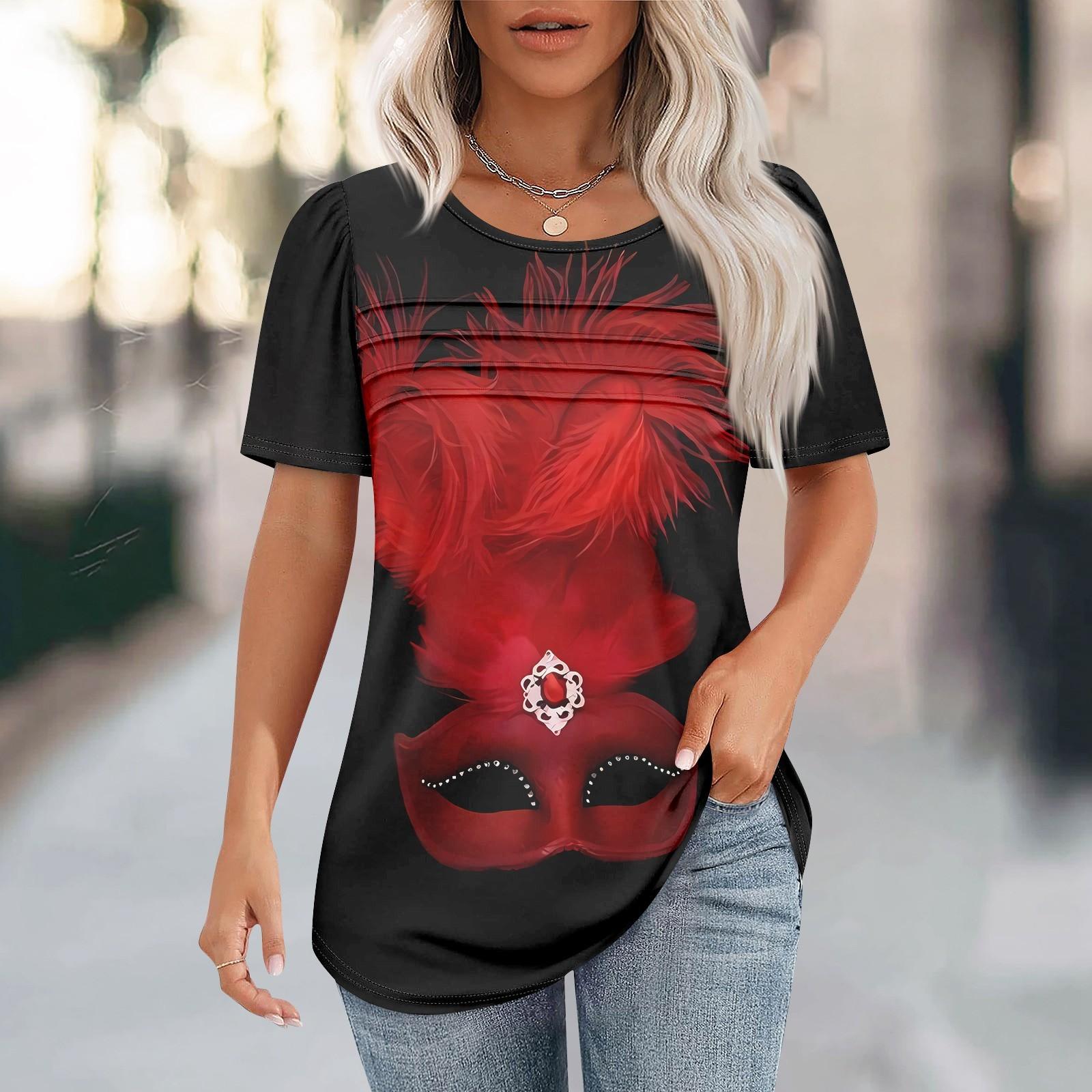 Женский свободный топ с принтом карнавальной маски, короткими рукавами и круглым вырезом, плиссированный M красный
Женский свободный топ с принтом карнавальной маски, короткими рукавами и круглым вырезом, плиссированный M красный