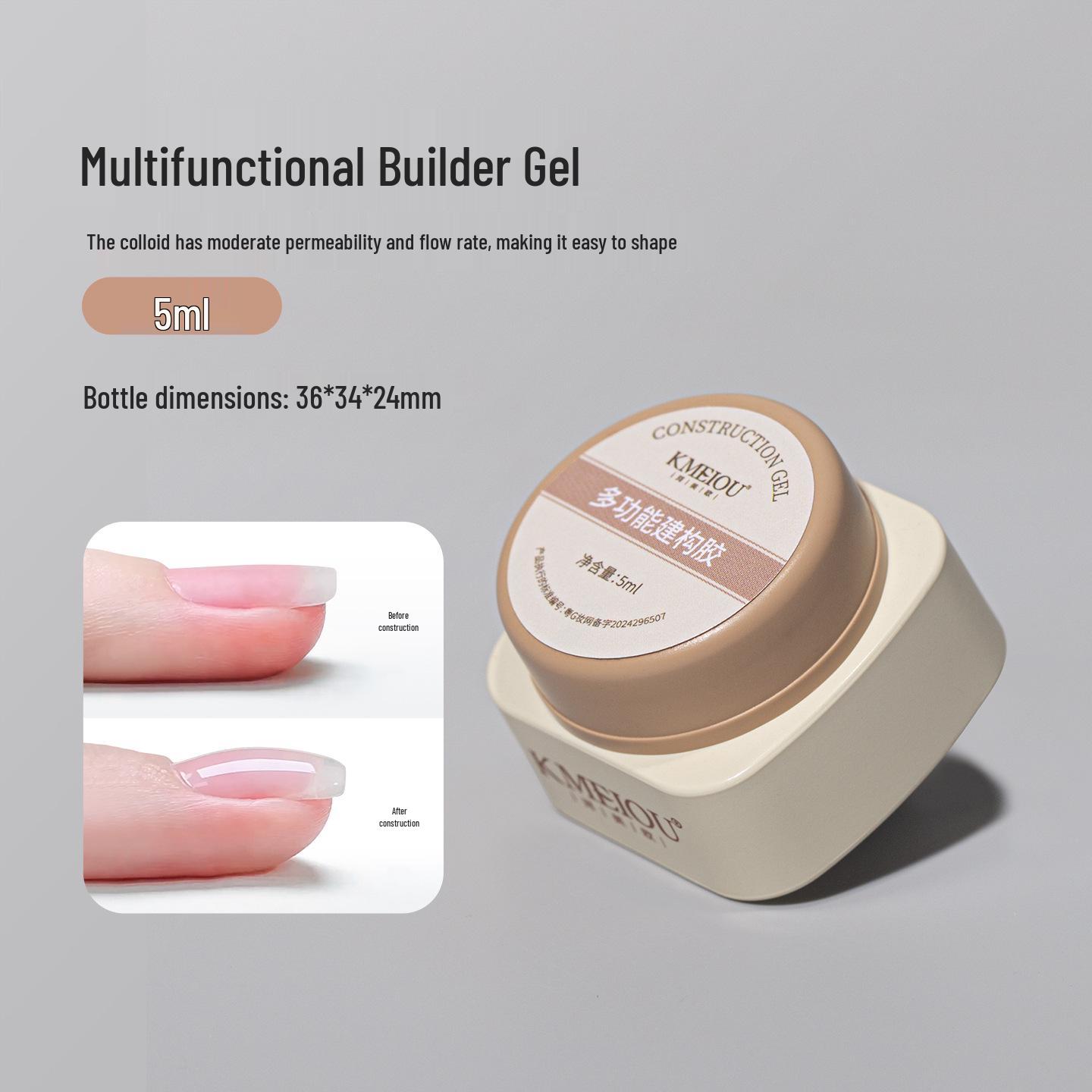 Nail Art Multi-functional 3-in-1 Builder Gel: Base, Reinforcement & Curing Gel for Salon Nails.
Nail Art Multi-functional 3-in-1 Builder Gel: Base, Reinforcement & Curing Gel for Salon Nails.