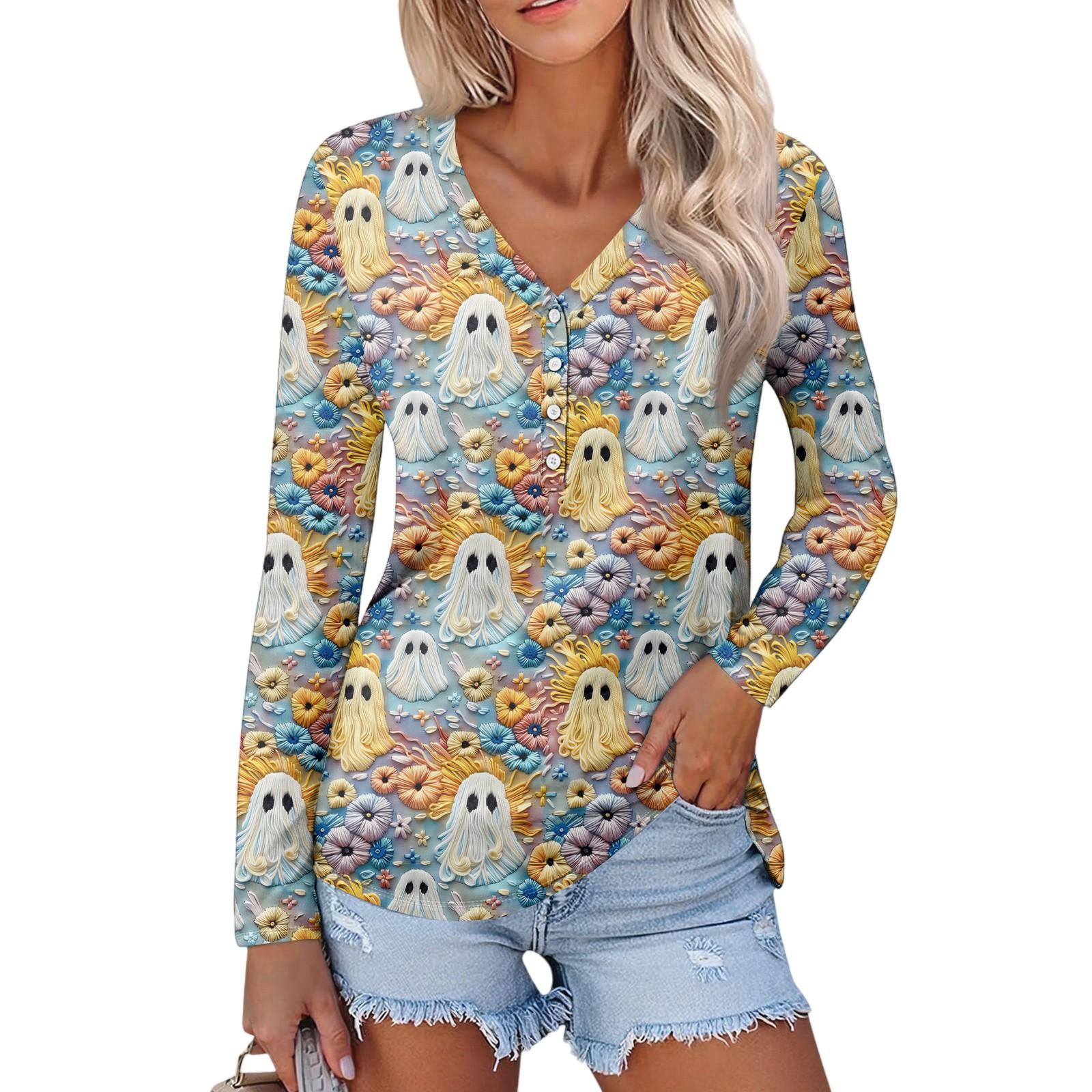 Женская повседневная мода, сексуальный комфорт, Хэллоуин с принтом и v-образным вырезом, пуговицы, длинный рукав M
Женская повседневная мода, сексуальный комфорт, Хэллоуин с принтом и v-образным вырезом, пуговицы, длинный рукав M